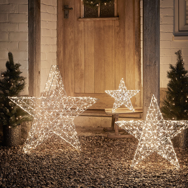 3er Weihnachtsdeko Bicolor – LED außen Set Sterne
