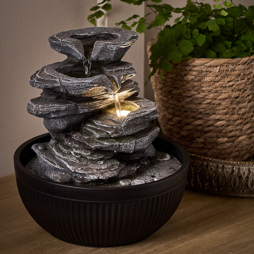 Ingleton LED Zimmerbrunnen Felsen