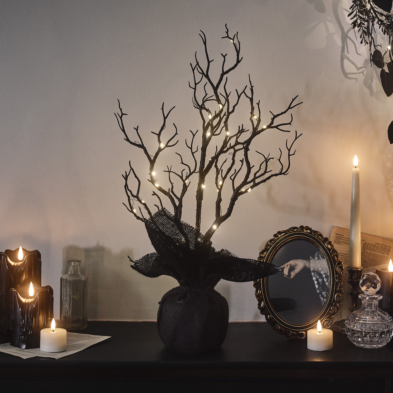 50cm LED Baum Halloween Deko