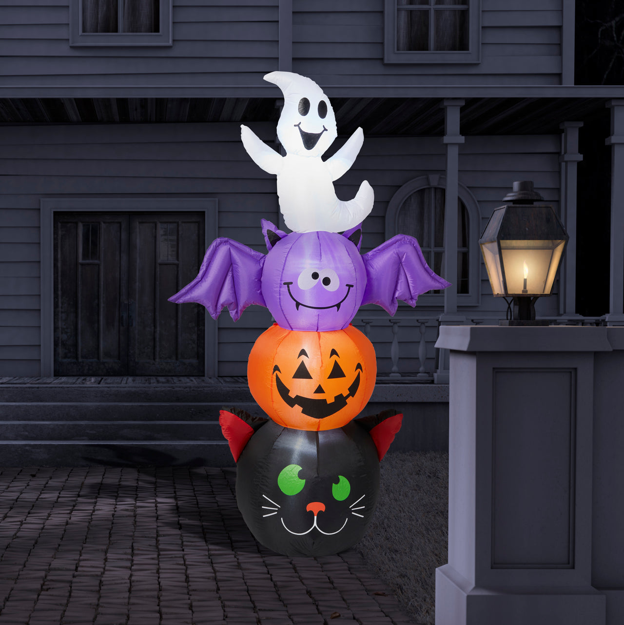 1,8m LED Deko gestapelte Halloween-Figuren aufblasbar