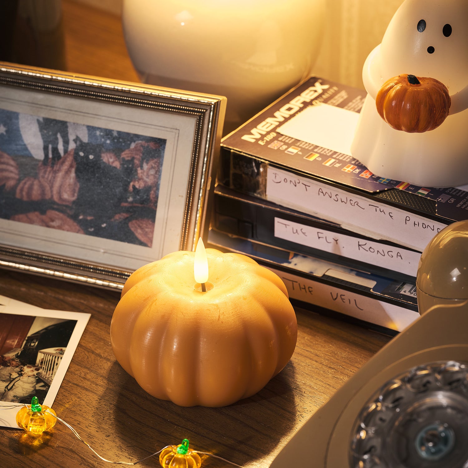 40 Stück Helle 3D Halloween LED Kerzen – Flammenlose Teelichter Im Kürbis-Design!