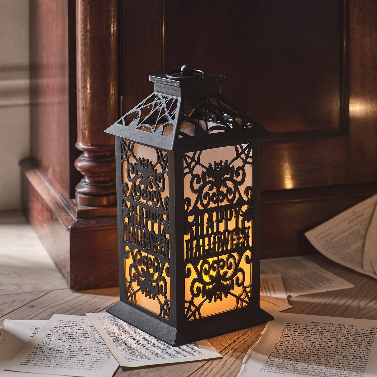 LED Halloween Laterne mit Flammeneffekt