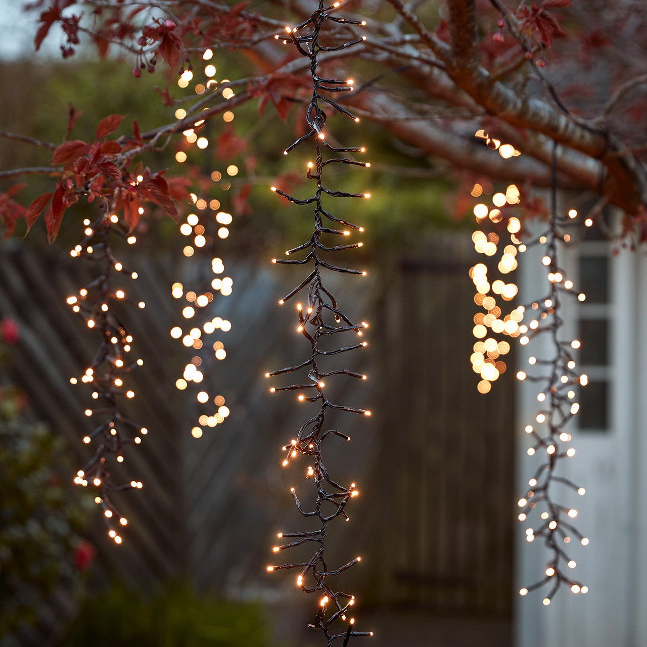 6er LED-Baumbehang Kaskade Cluster Lichterkette