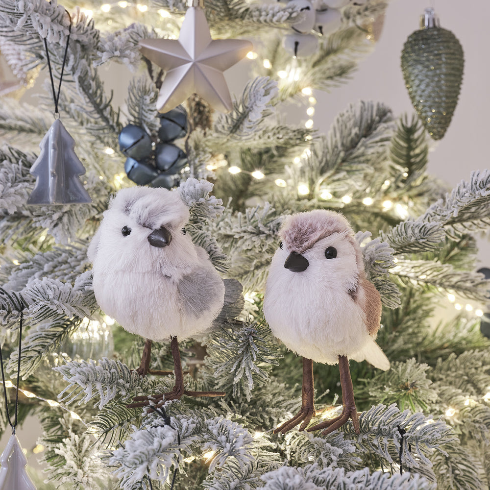 2er Set Weihnachtsbaumdeko Vögel