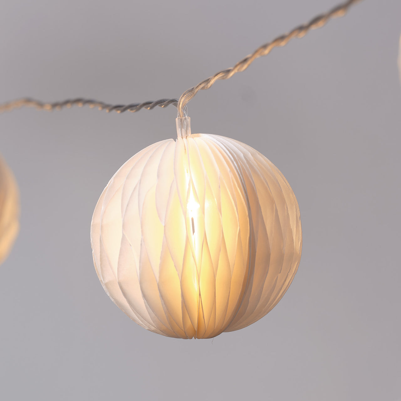 10er LED Lampion Lichterkette Bälle aus Papier