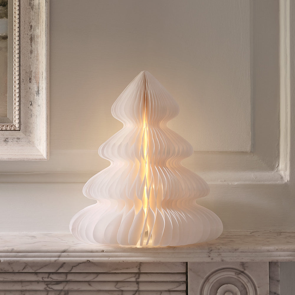 28cm Weihnachtsbaum aus Papier weiß