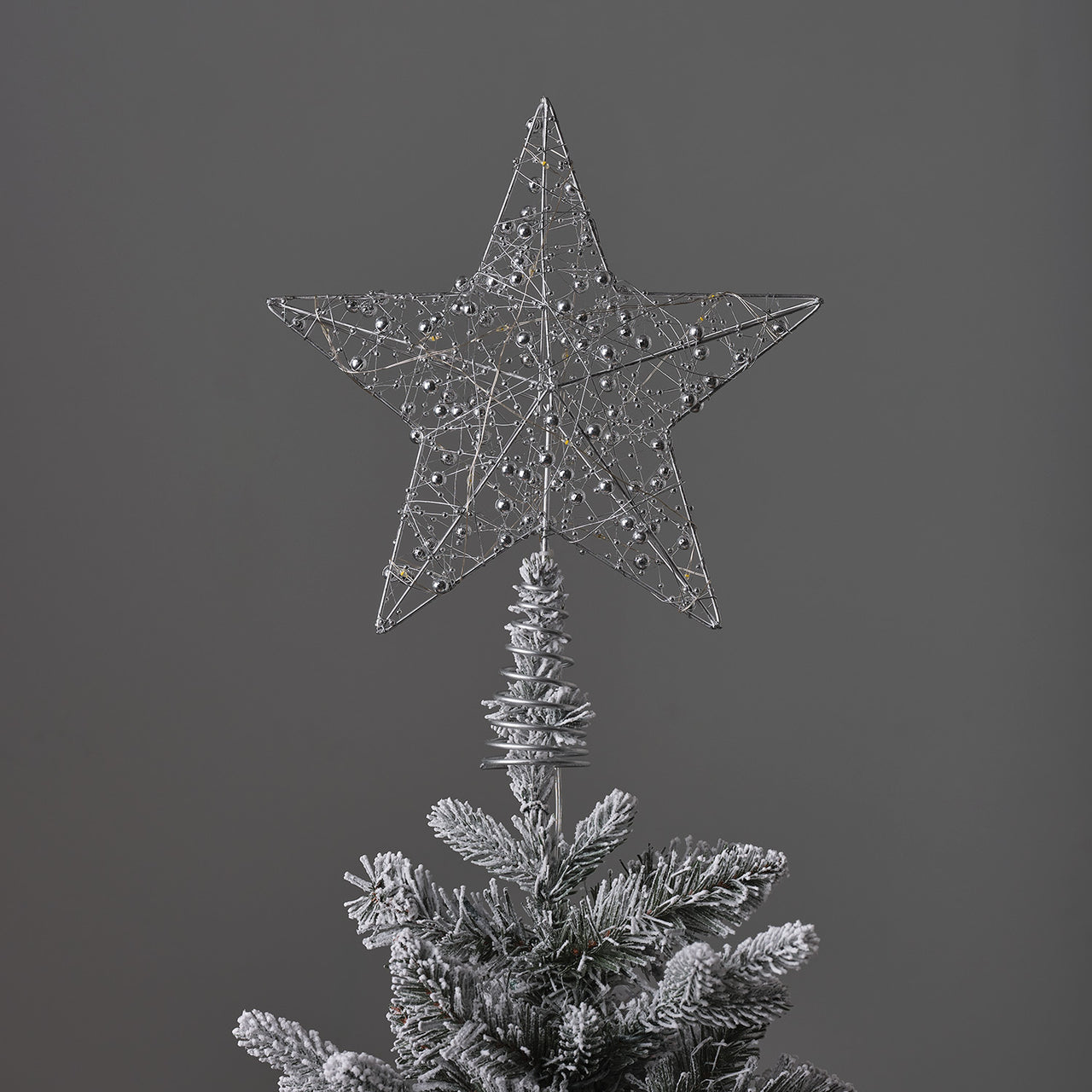 LED Stern Weihnachtsbaumspitze silber