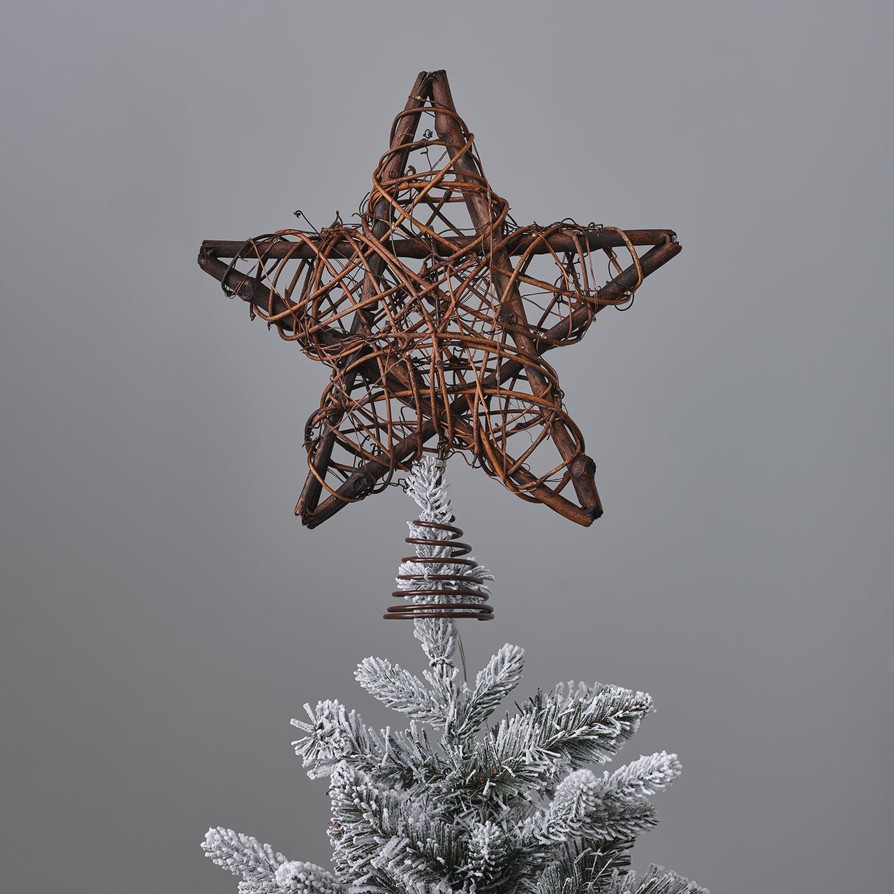 LED Stern Weihnachtsbaumspitze Rattan