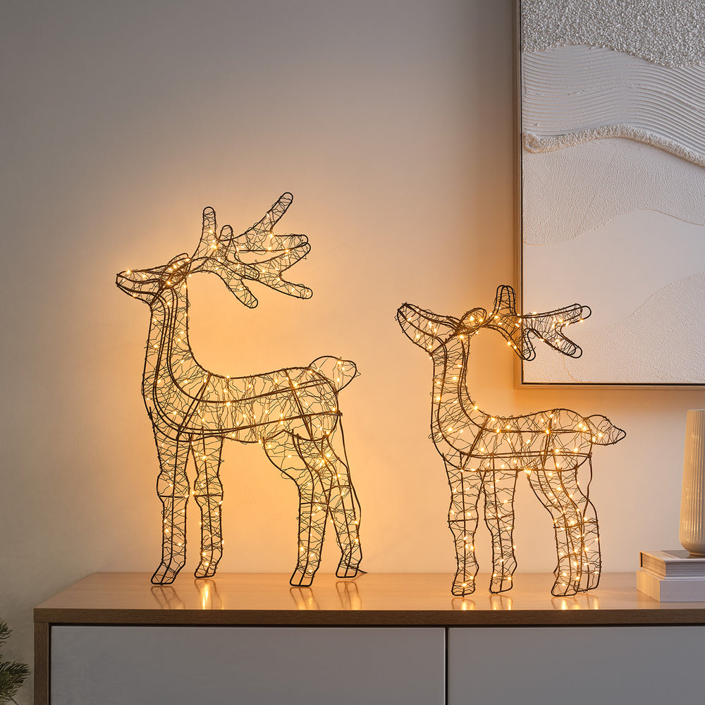 Micro LED Rentier Duo aus Draht