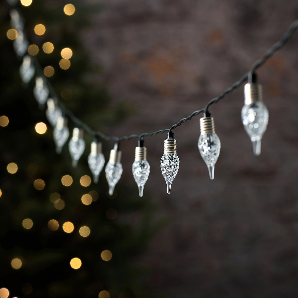 180er Vintage LED-Lichterkette mit Glühbirnen und Twinkle-Effekt