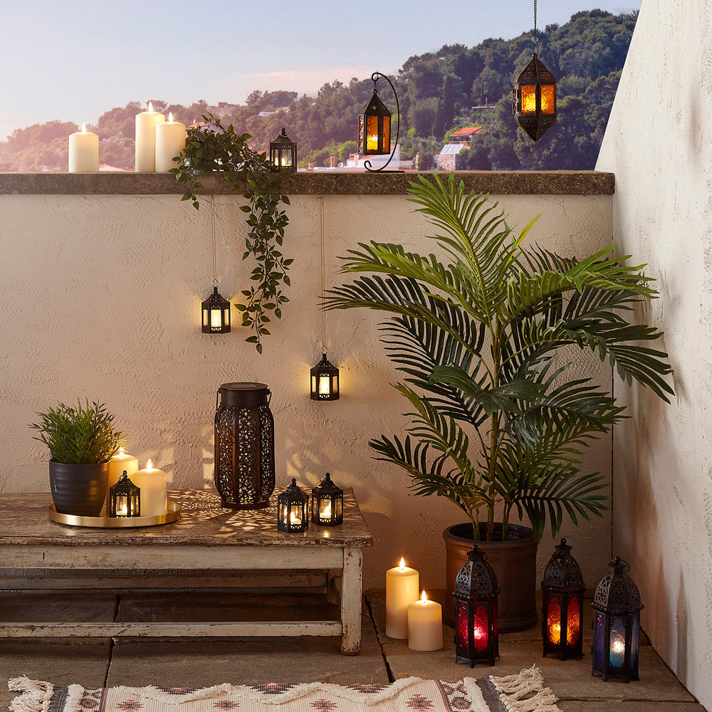 Marokkanische LED Hängelaterne mit Ständer