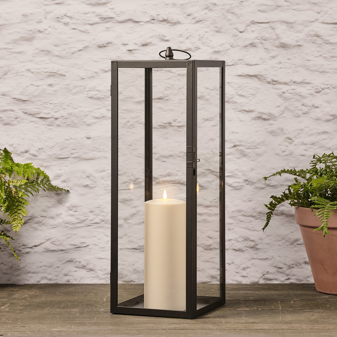 60cm Bowen Gartenlaterne mit TruGlow® Outdoor Kerze mit Fernbedienung