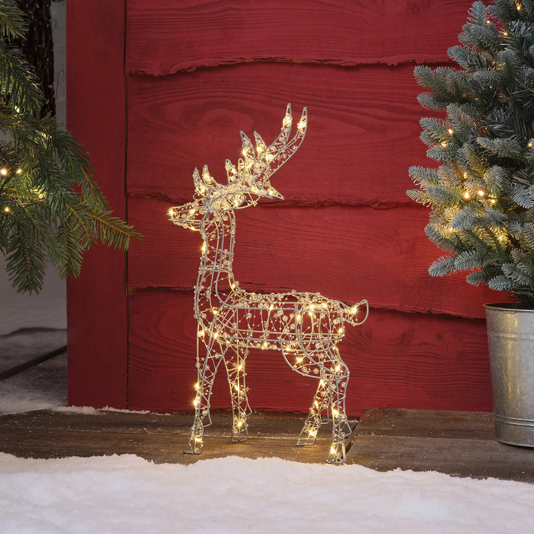 Warmes Licht Elch Batteriebetriebene Kugel-Lichterkette – Weihnachtsdeko Indoor/outdoor, Mit Elchmotiven, 1,5 M Oder 3 M, Für AA-Batterien