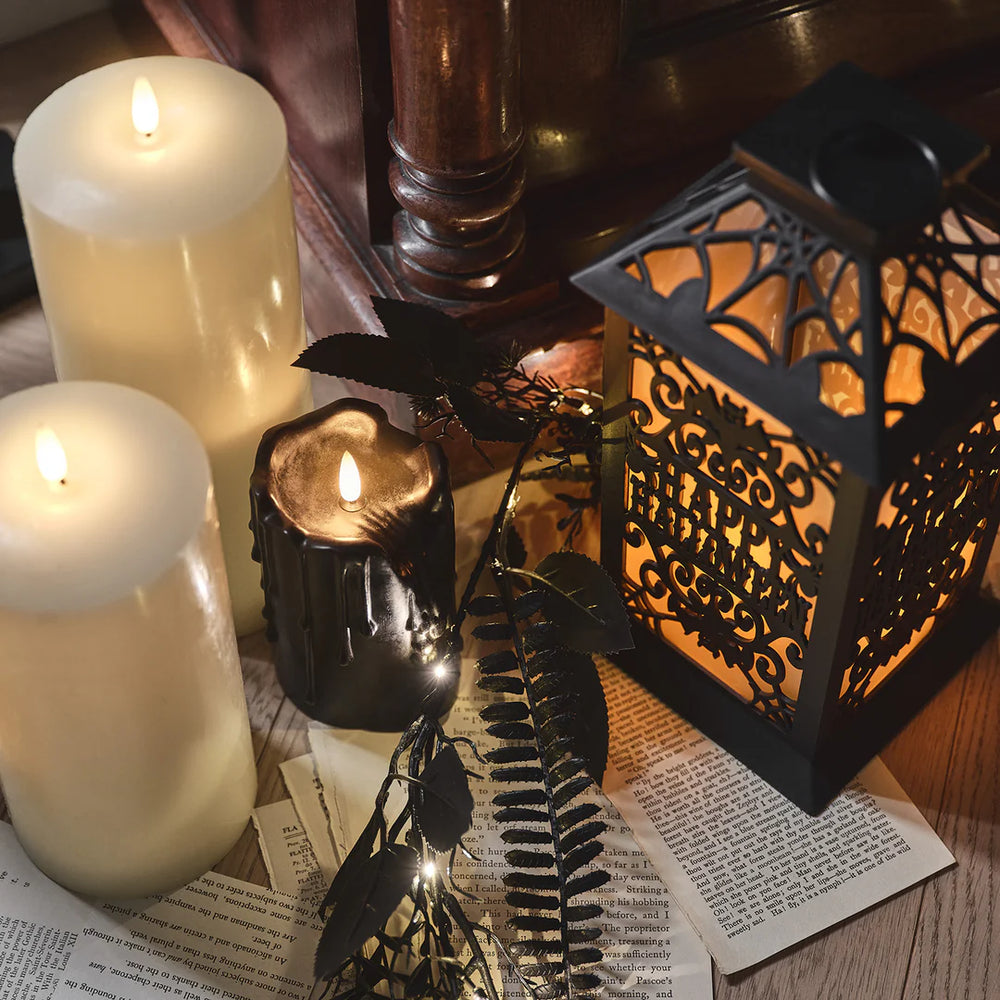 LED Halloween Laterne mit Flammeneffekt