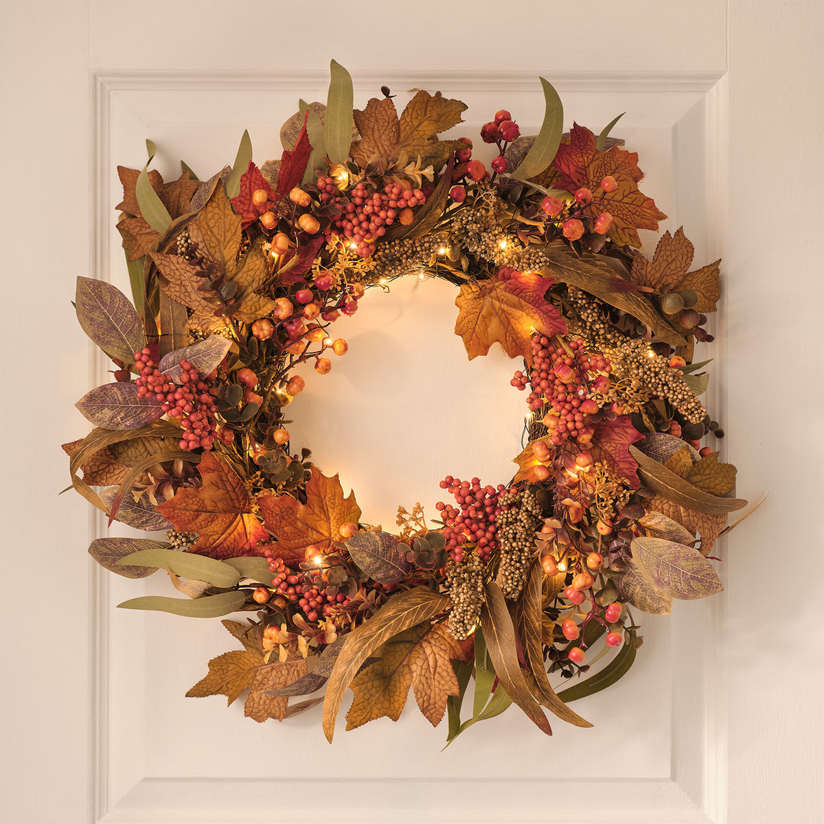 60 cm LED-Herbstkranz mit 50 LEDs und Timer