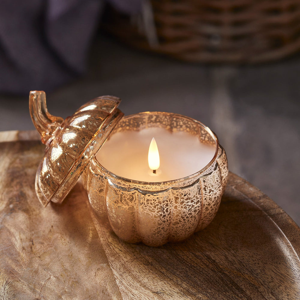 Glas-Kürbis mit TruGlow®-Kerze & Fernbedienungssteuerung