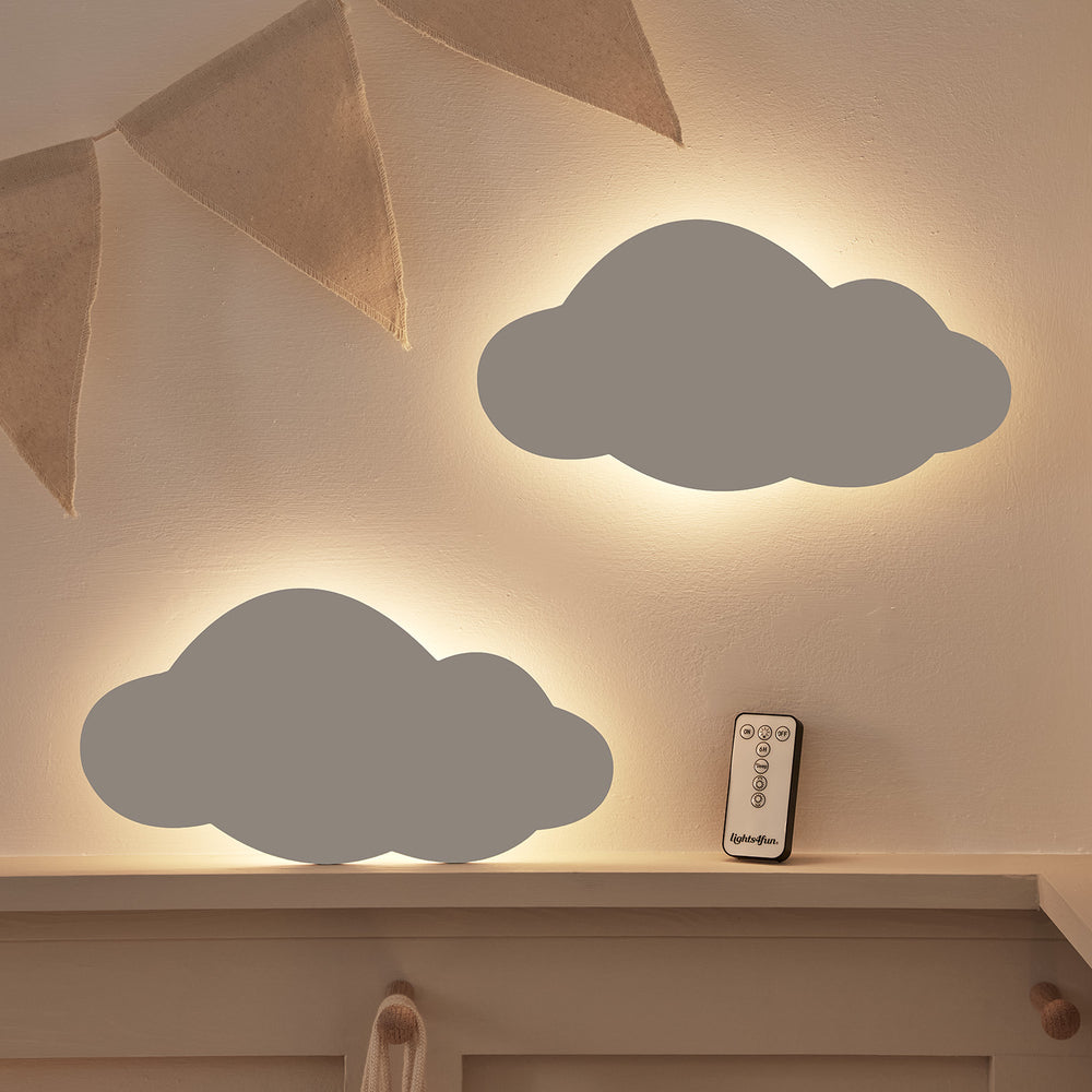 2er Set LED Wolke Nachtlicht wiederaufladbar mit Fernbedienung