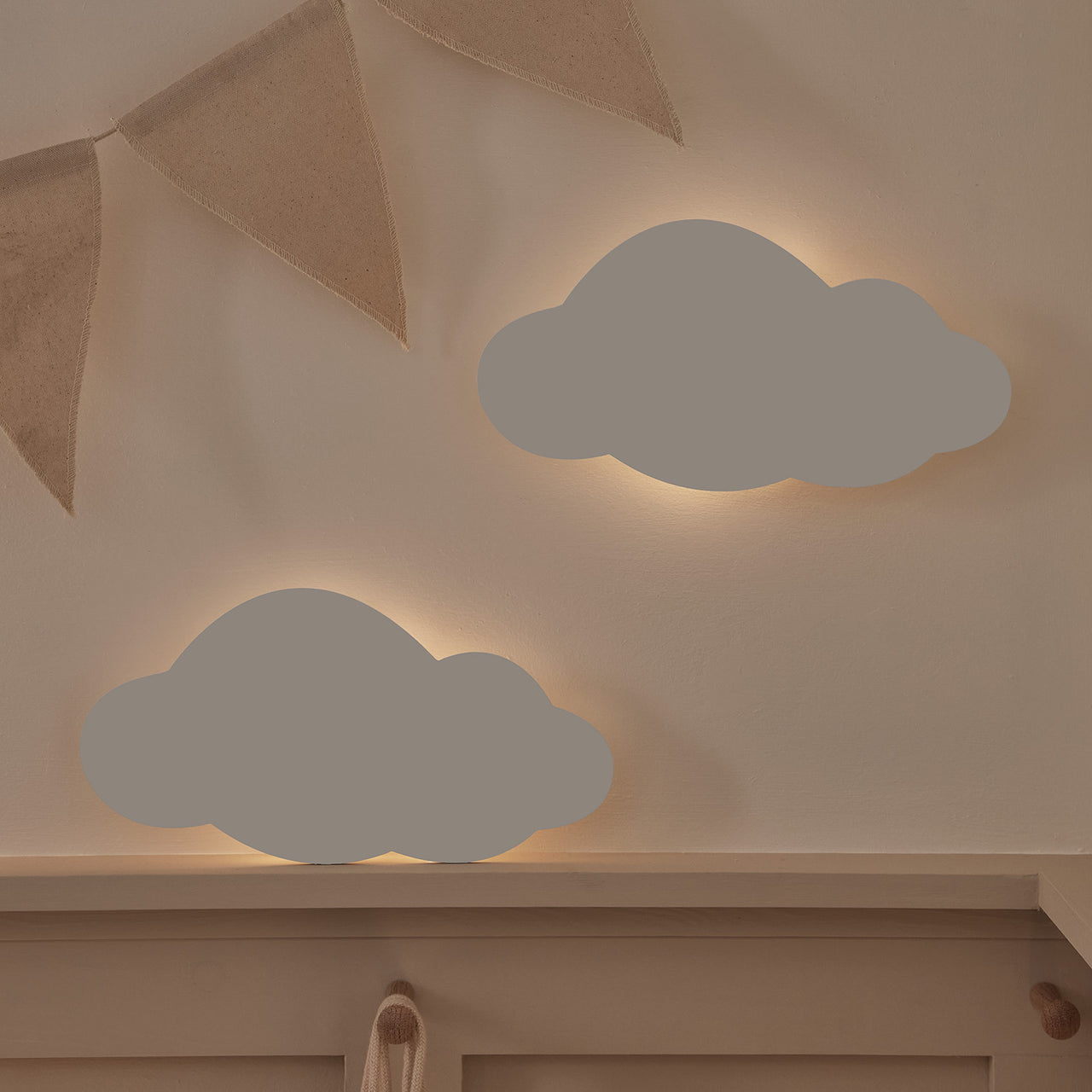 2er Set LED Wolke Nachtlicht wiederaufladbar mit Fernbedienung