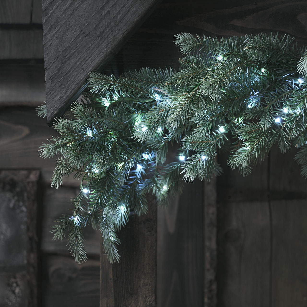 1,5m Bicolor LED Weihnachtsgirlande Tannenzweige