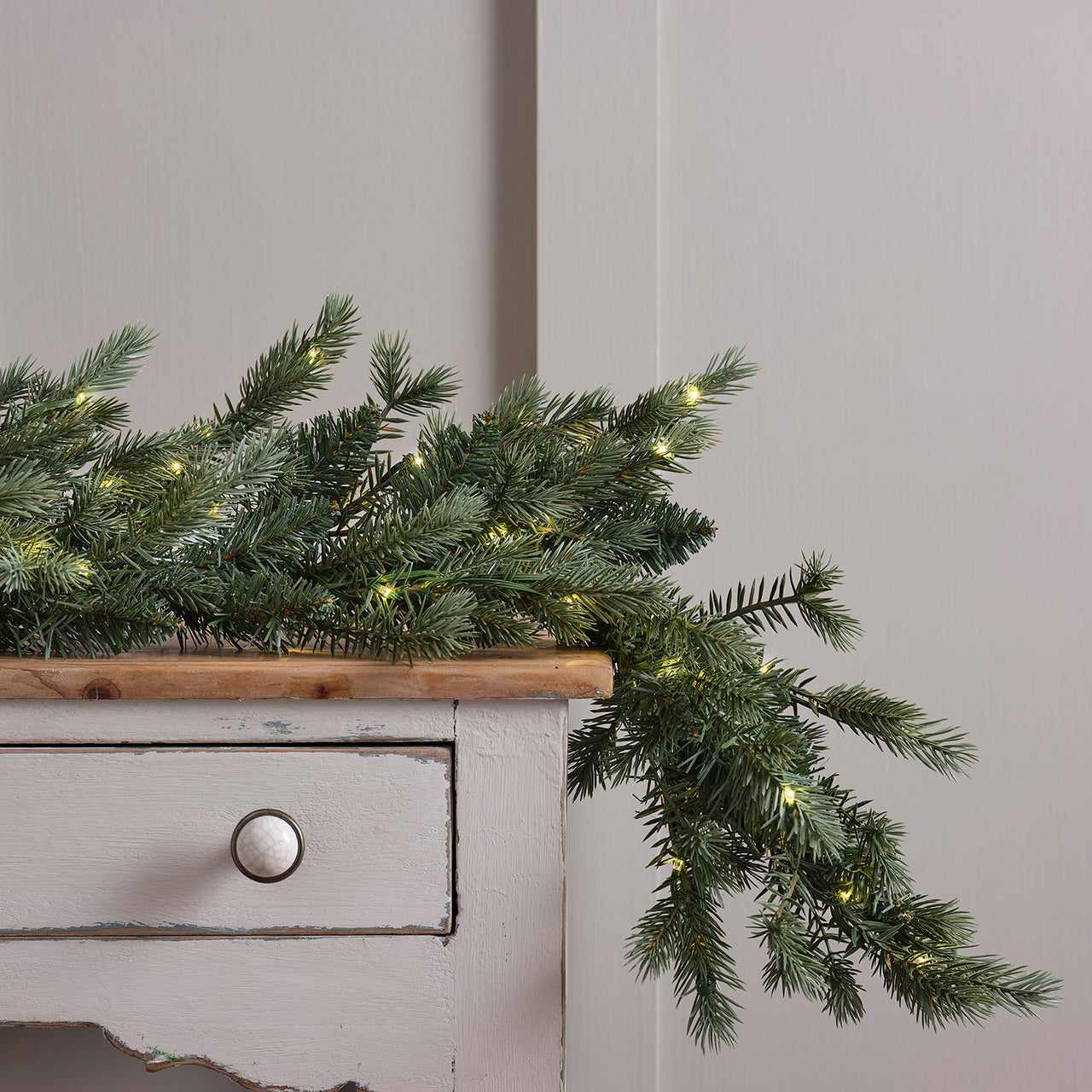 1,5m Bicolor LED Weihnachtsgirlande Tannenzweige