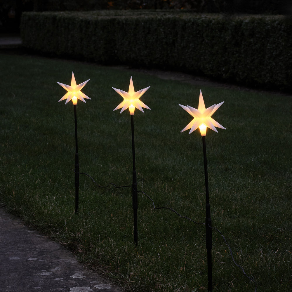 3er Set 50cm LED Adventstern Stableuchten
