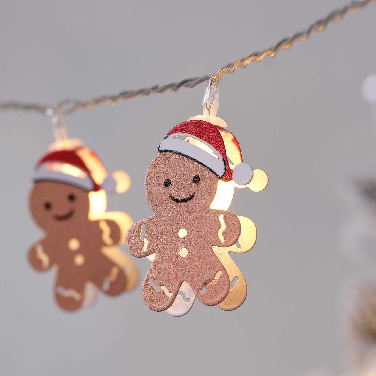 10er LED-Lichterkette mit Lebkuchenmännchen