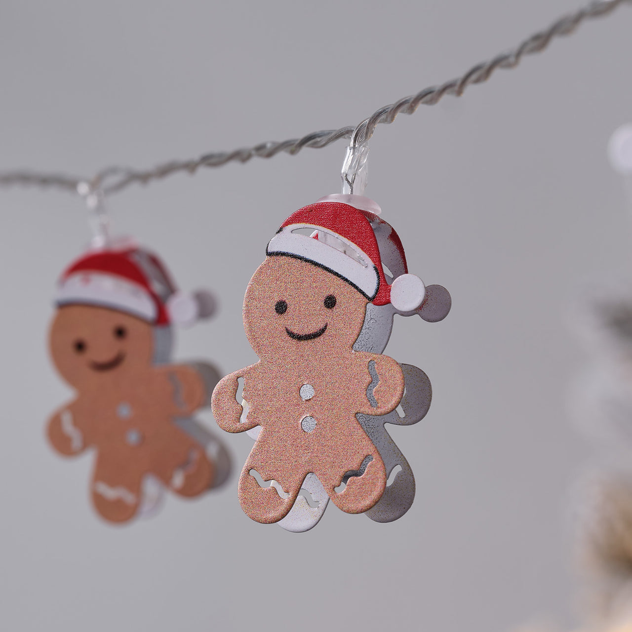 10er LED-Lichterkette mit Lebkuchenmännchen