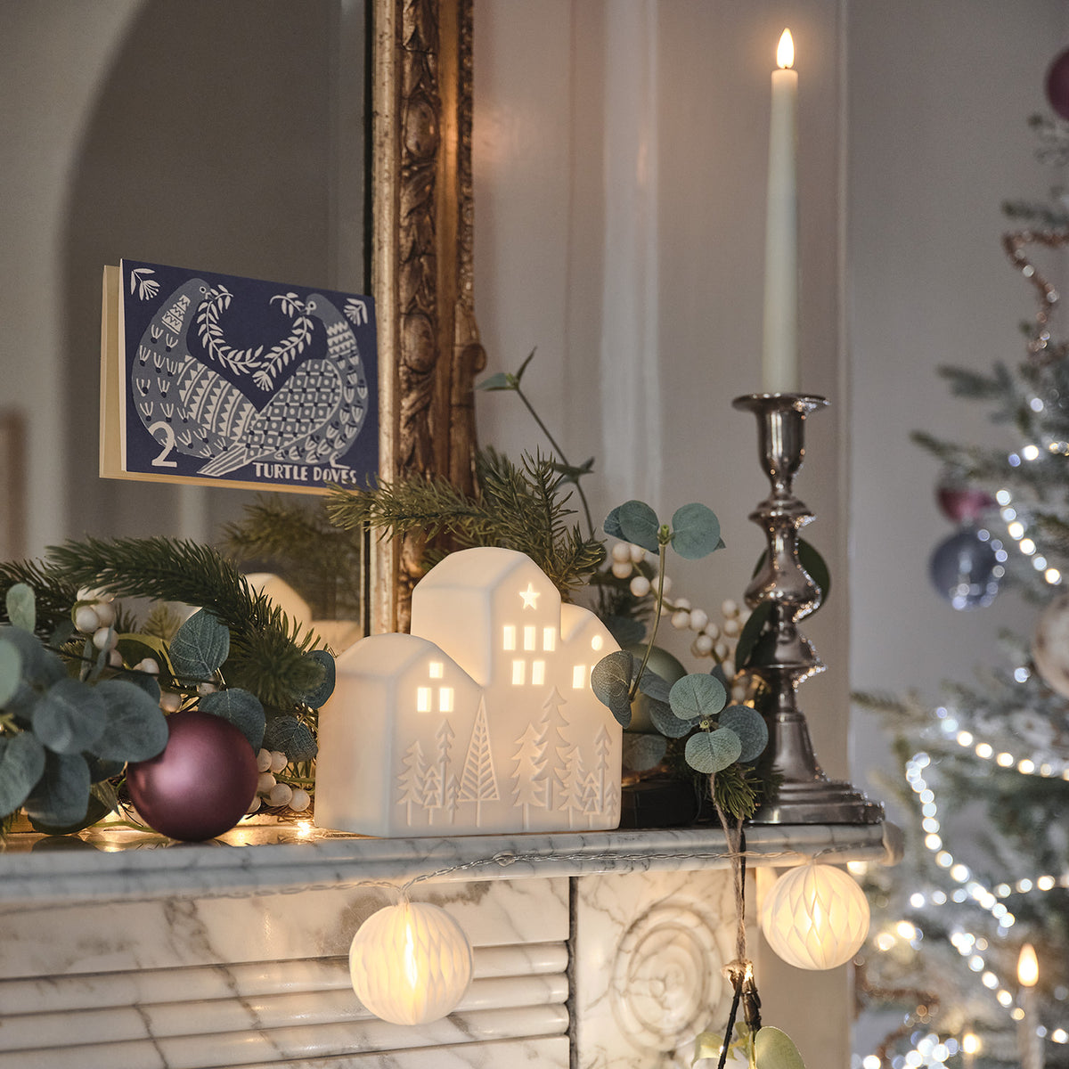 Weihnachtsdeko LED Keramik Weihnachtshaus