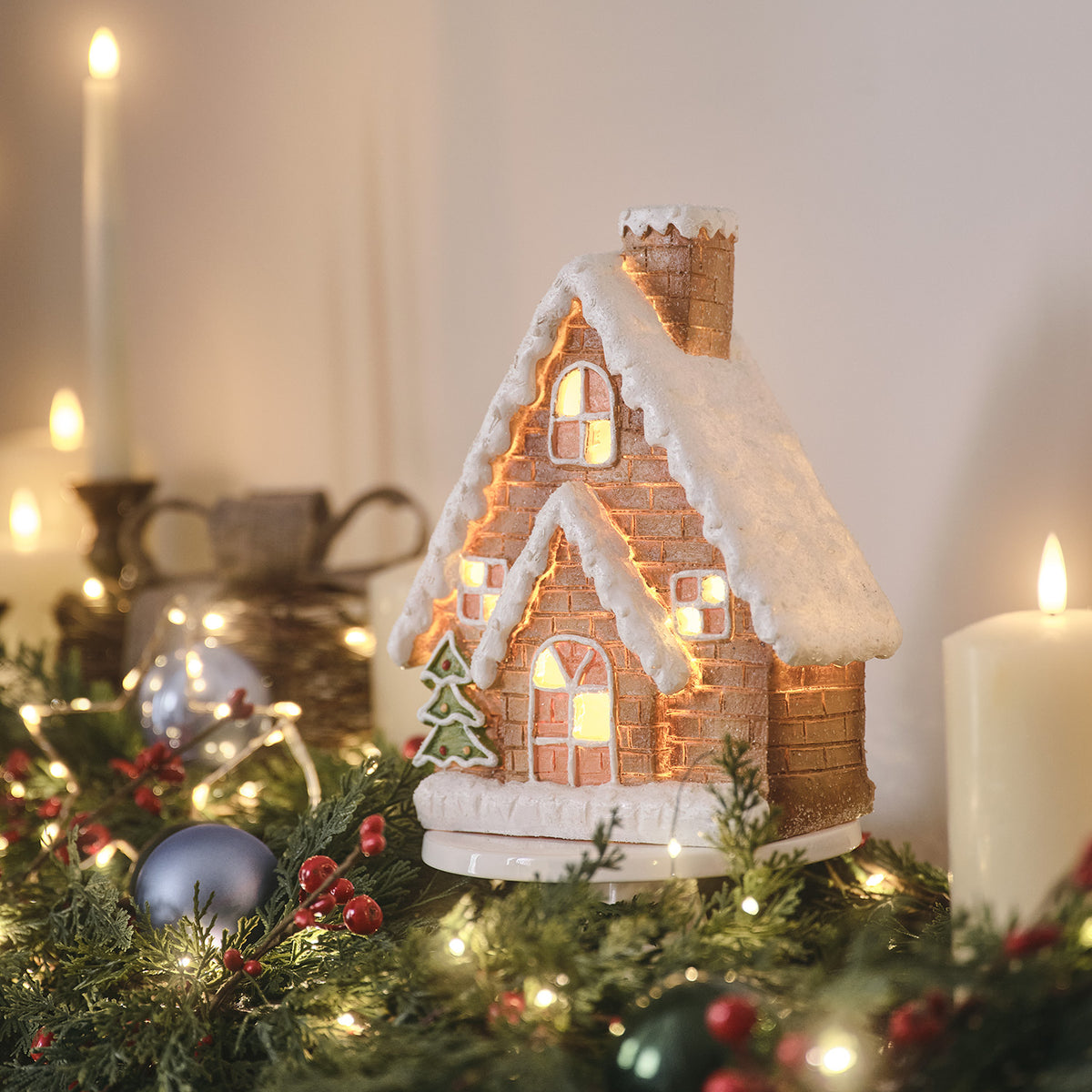 Weihnachtsdeko LED Lebkuchenhaus