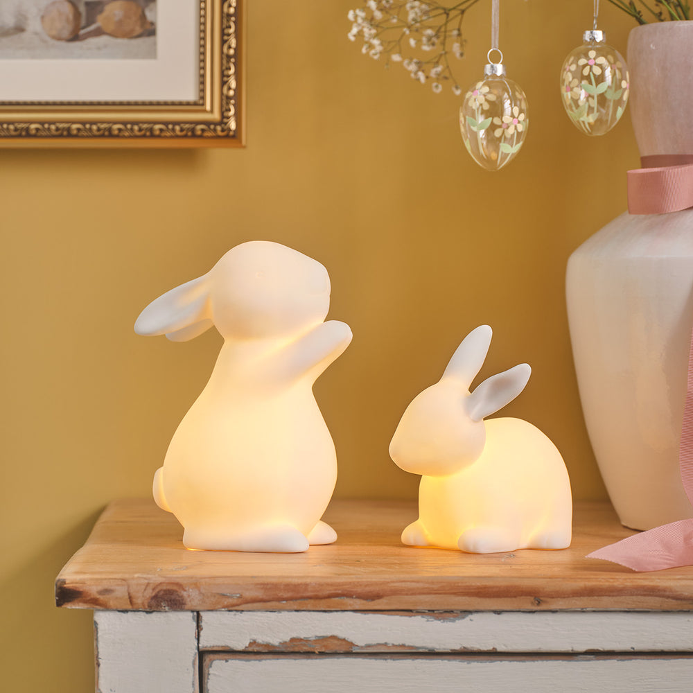 Deko-Osterhasen ✨ beleuchtet, Holz & Acryl