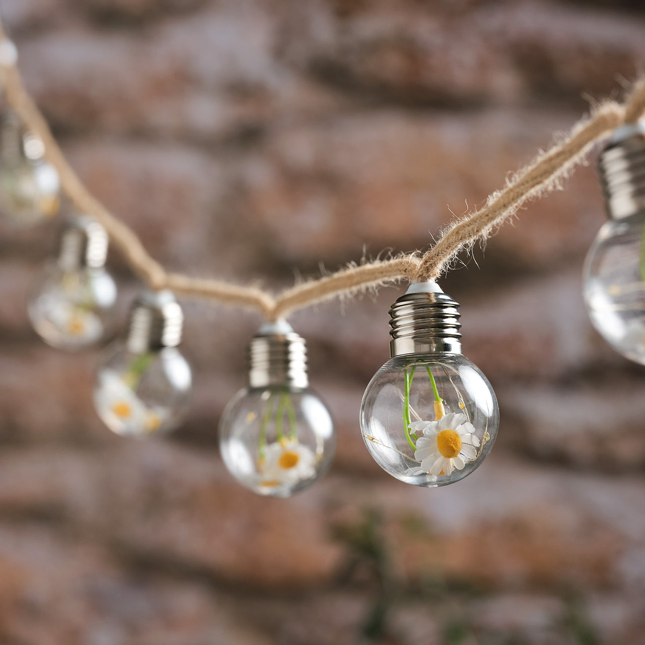 10er batteriebetriebene LED-Lichterkette mit Blumen in warmweißen Glühbirnen
