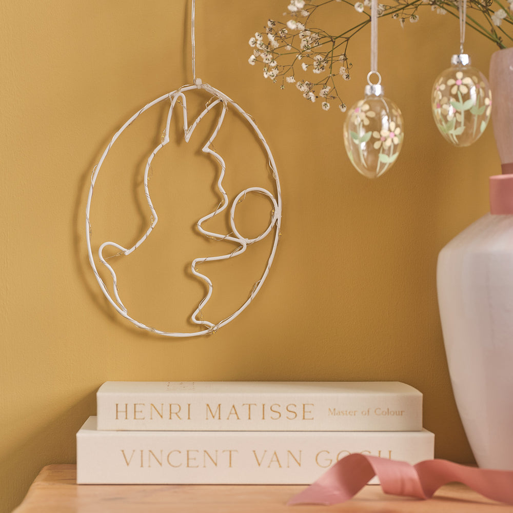 LED-Osterei zum Aufhängen mit Mikrolichtern in weiß