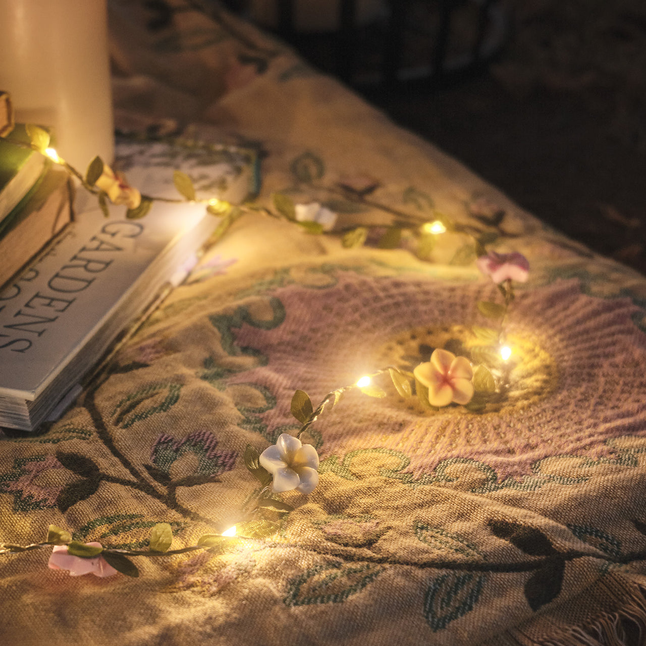 Mikro LED-Lichterkette mit Feldblumen