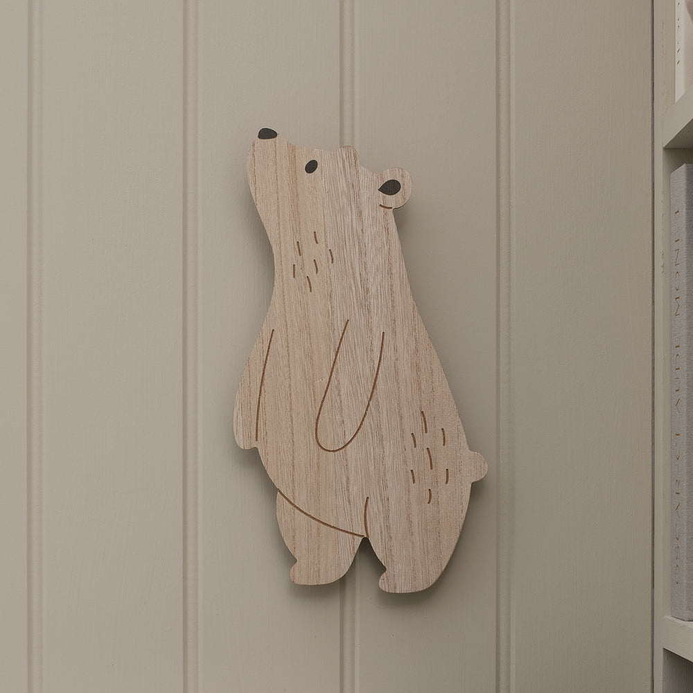 Neugieriger Bär Wandlampe fürs Kinderzimmer mit Fernbedienung in Warmweiß