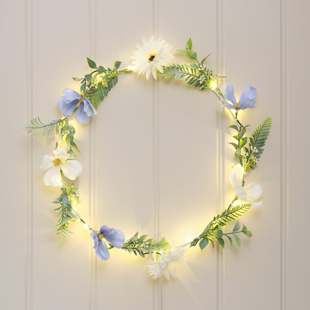 Weißer & blauer LED-Blumenkranz