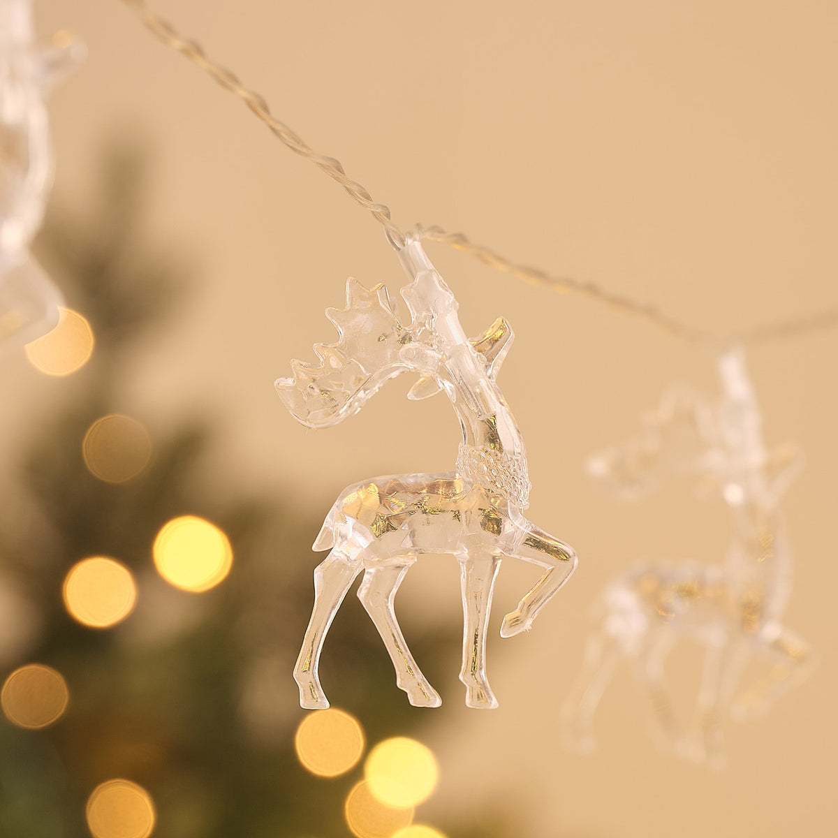 Batteriebetriebene Rentier-Lichterkette mit 20 warmweißen LEDs