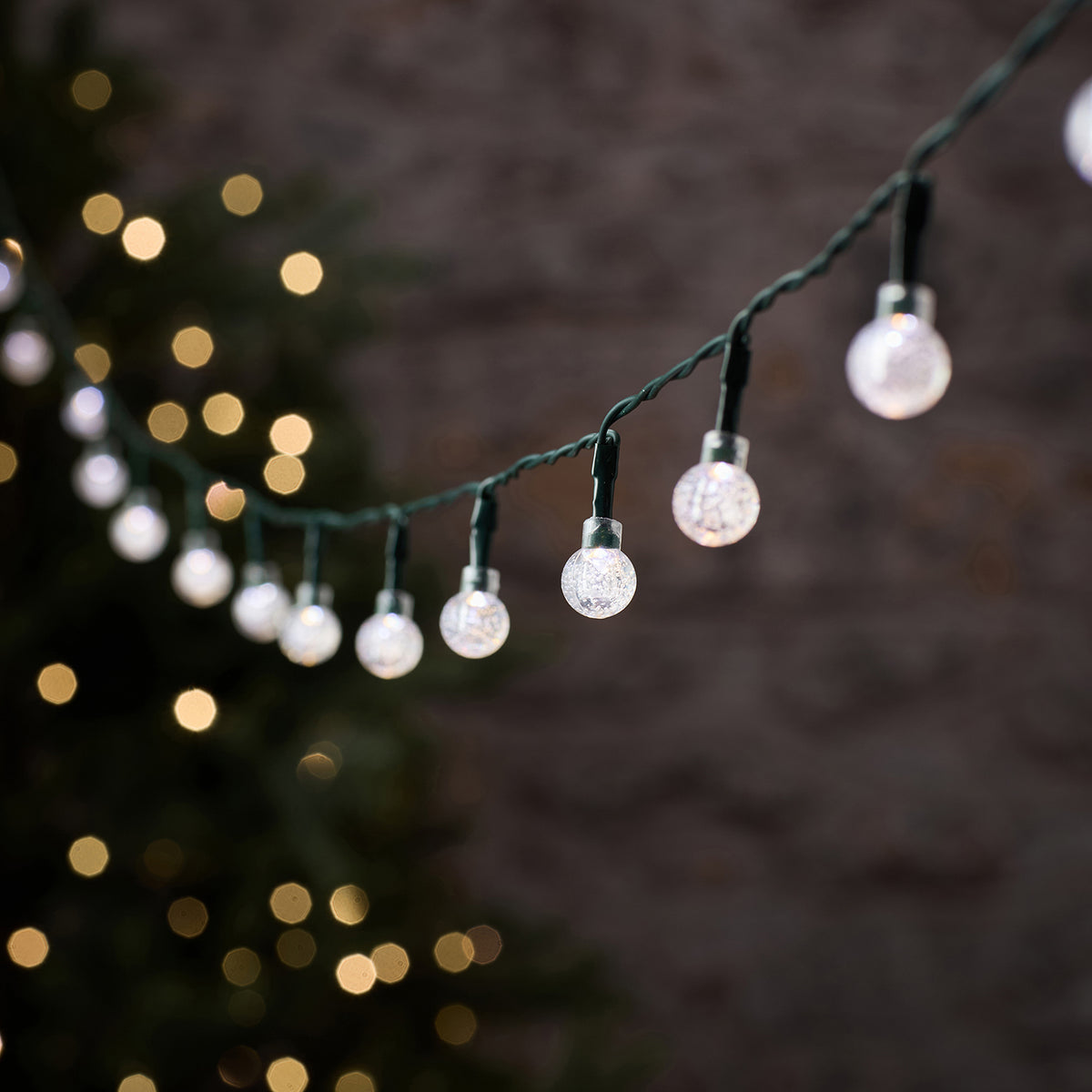 Zweifarbige LED-Lichterkette Bubble Ball mit 50 LEDs für außen