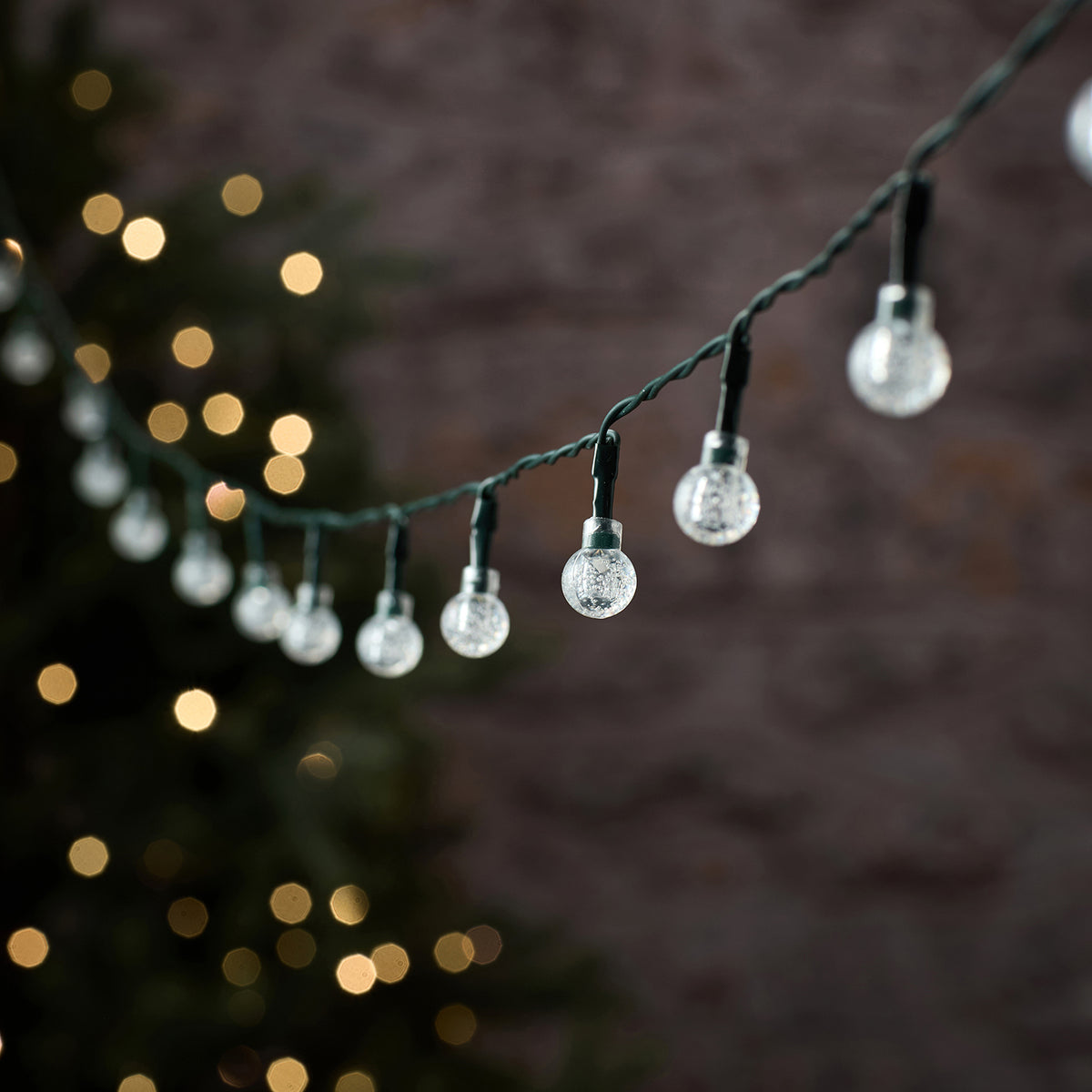 Zweifarbige LED-Lichterkette Bubble Ball mit 50 LEDs für außen