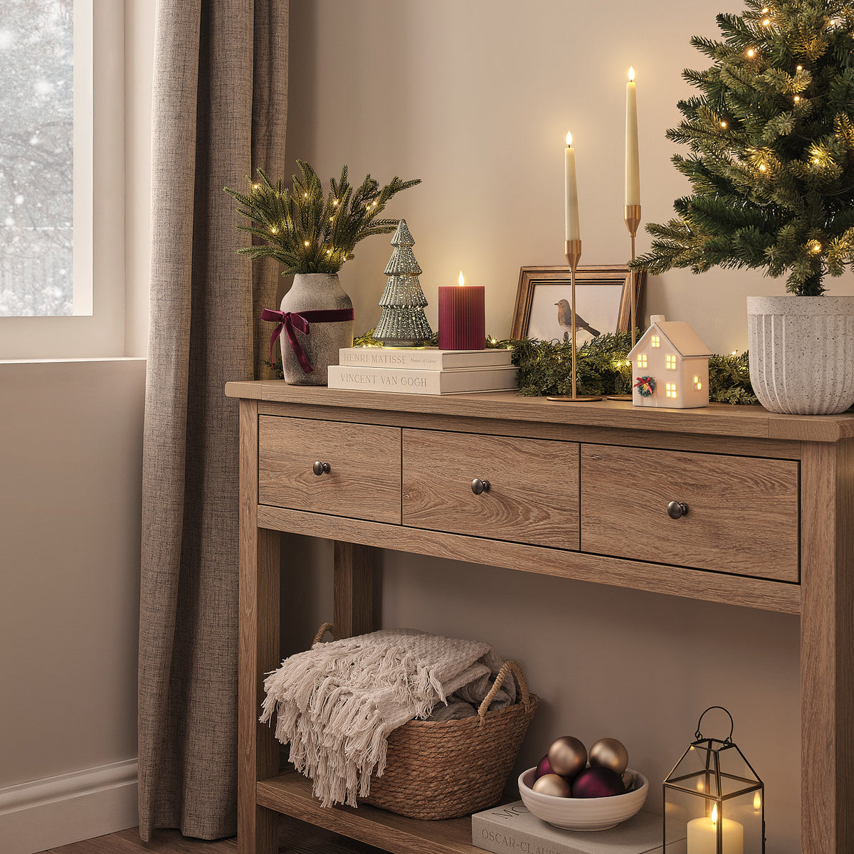 21cm LED Deko Tannenbaum aus Glas in Grün mit Antik-Optik