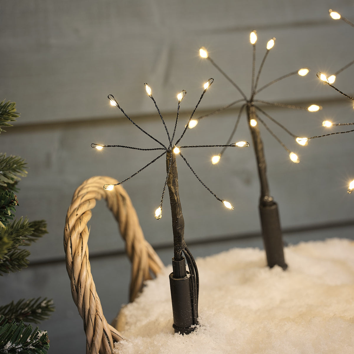 10er-Set warmweiße LED-Gartenstecker "Feuerwerk" mit 100 Mikro-LEDs