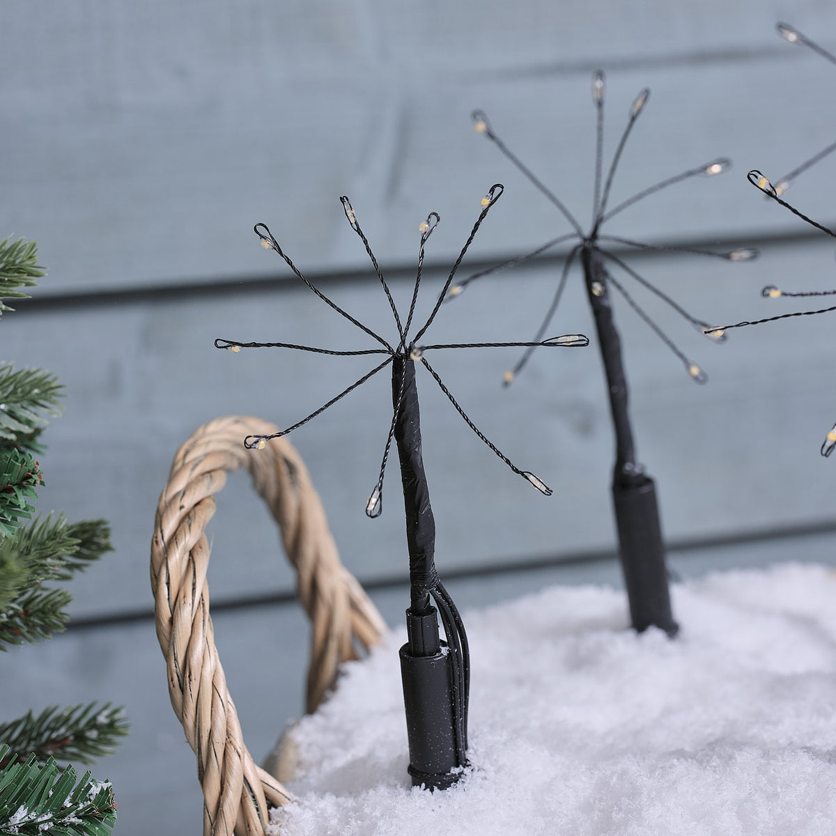 10er-Set warmweiße LED-Gartenstecker "Feuerwerk" mit 100 Mikro-LEDs