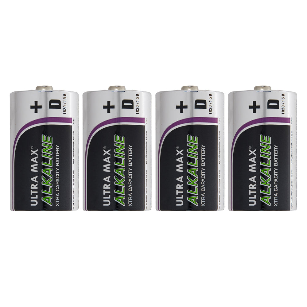 4 Batterien Typ D (1,5 V)