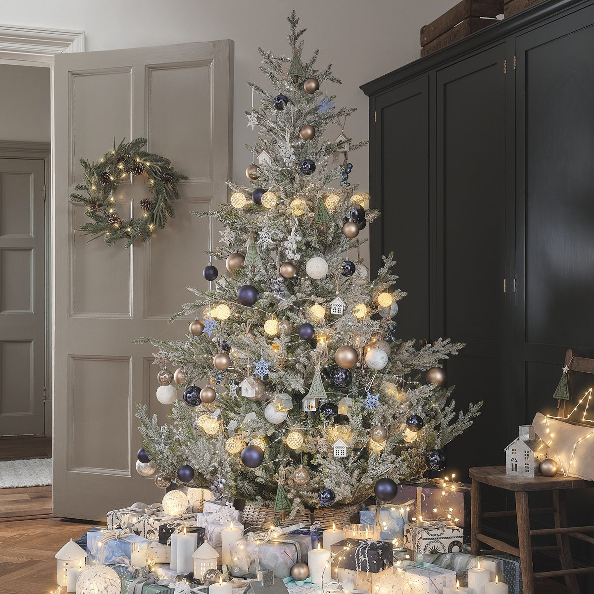 50 cm LED-Weihnachtskranz Once Upon a Star für den Außenbereich mit Timer