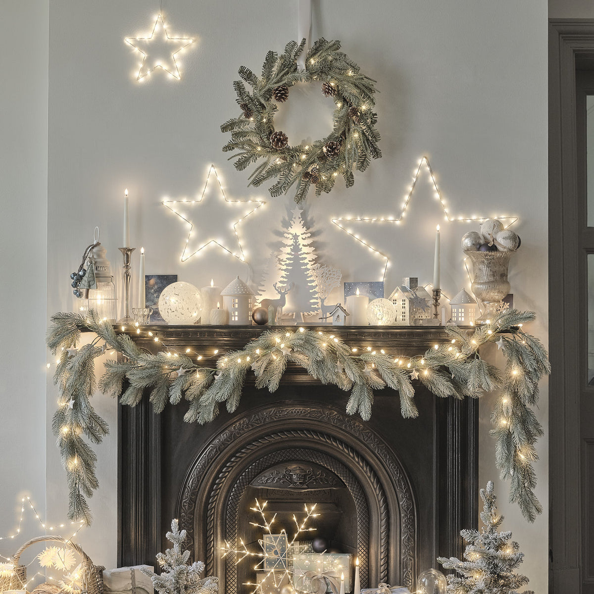 50 cm LED-Weihnachtskranz Once Upon a Star für den Außenbereich mit Timer