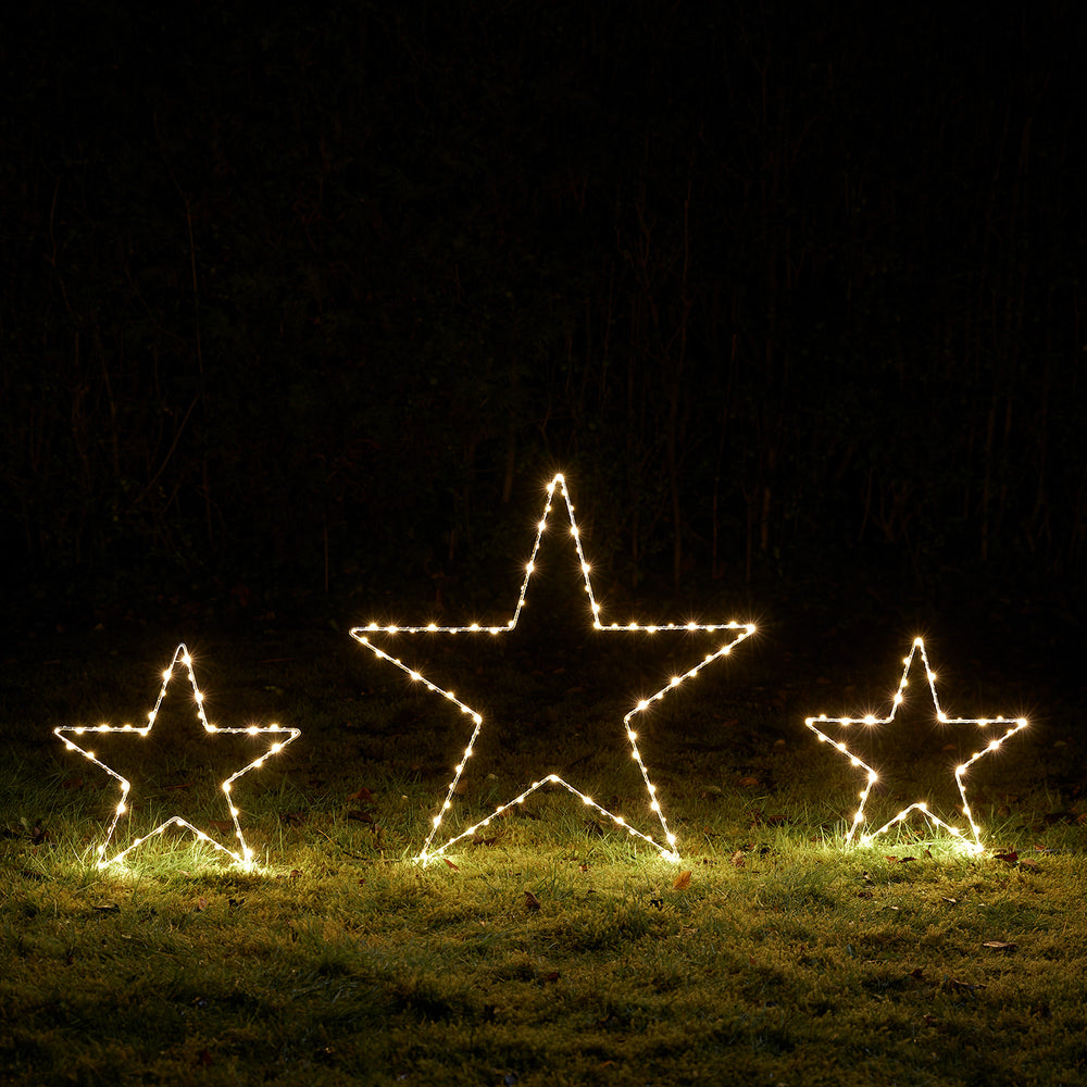 3er Set Osby LED Stern Stableuchten Weihnachtsdeko außen