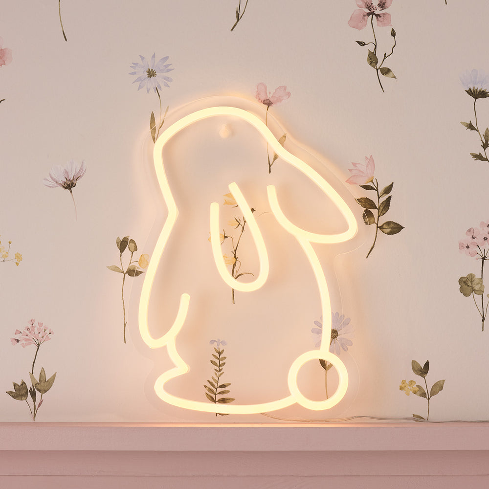 Neon Wandlampe Hase