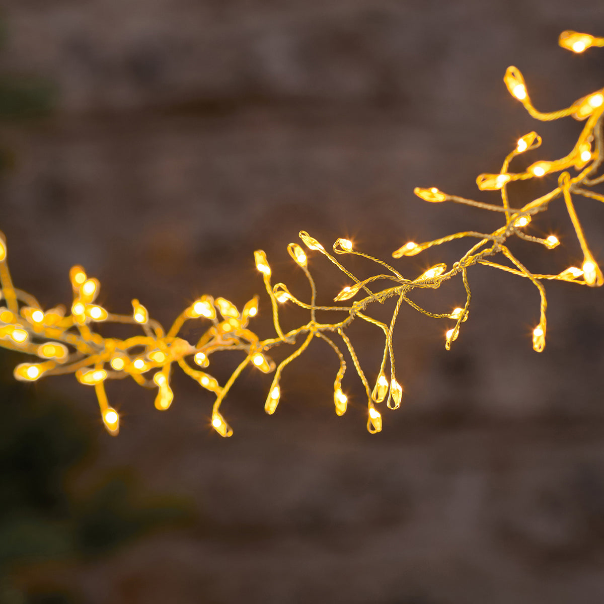 10m goldene LED-Cluster-Lichterkette mit 1200 Mikro-LEDs für den Außenbereich