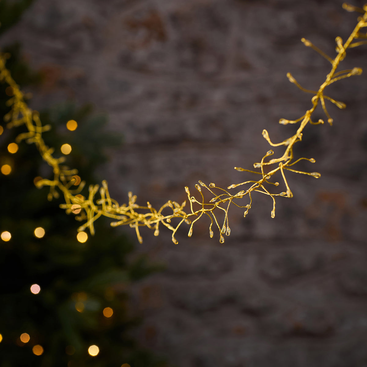 10m goldene LED-Cluster-Lichterkette mit 1200 Mikro-LEDs für den Außenbereich