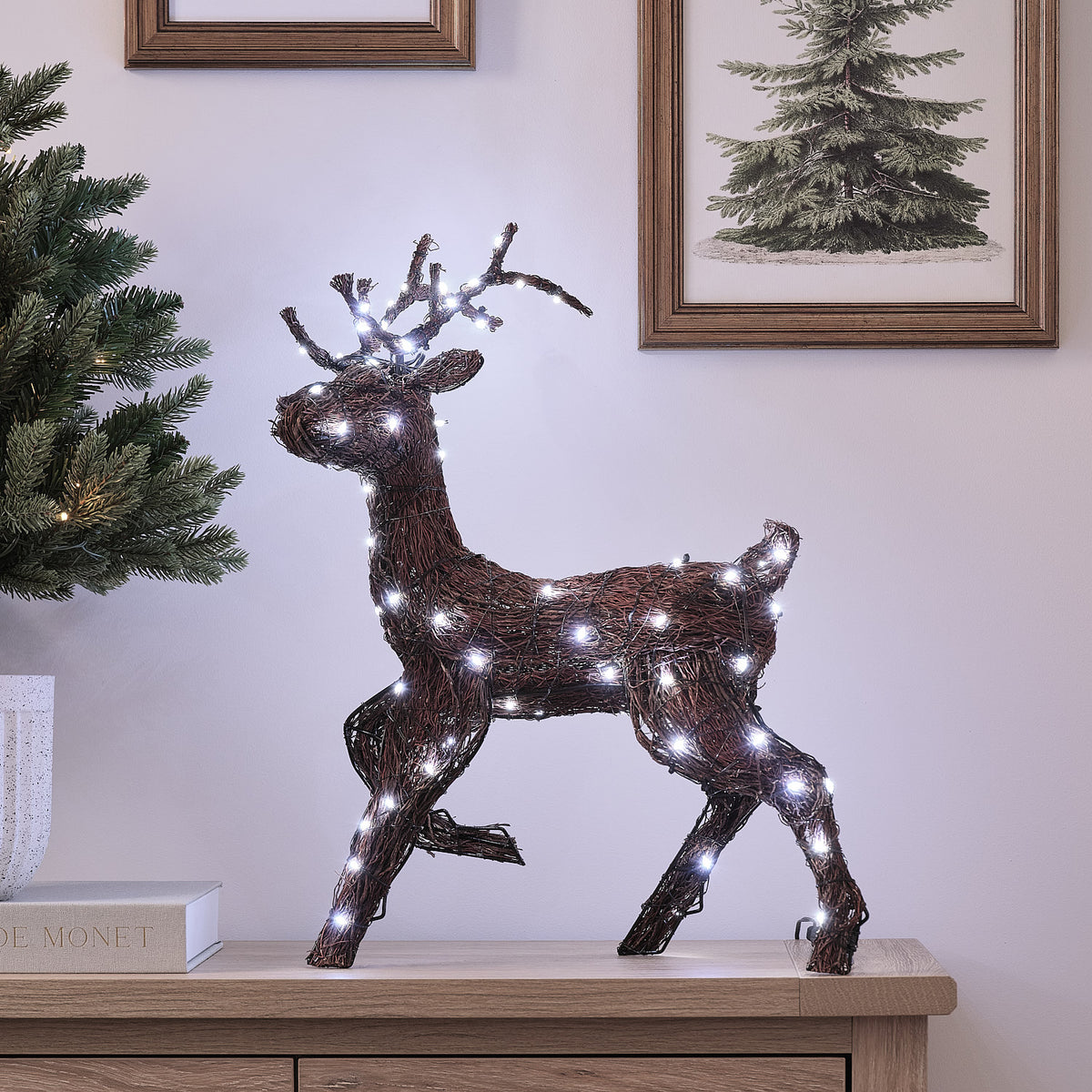 2er Set Bicolor LED-Rentiere Hirsch und Hirschkuh Helmsley