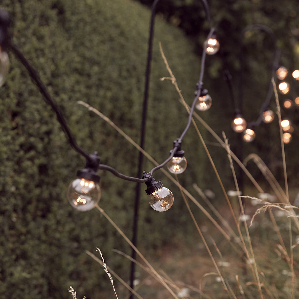 Pro Connect IP67, 25m 50er Party Lichterkette warmweiß transparente Birnen koppelbar schwarzes Kabel